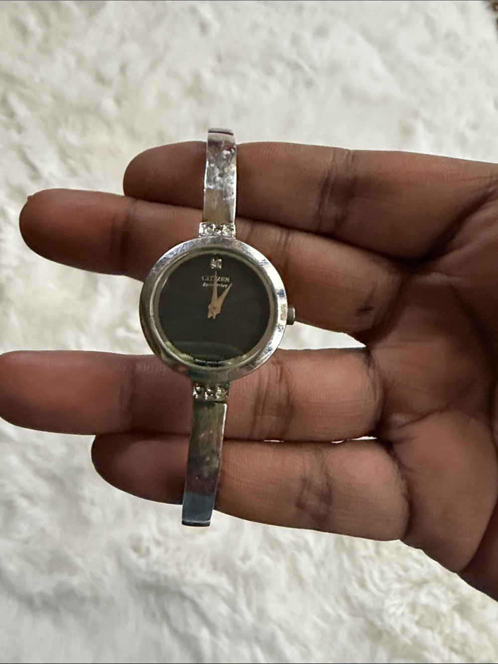 Citizen Silver-tone Bracelet Watch with Black Dial